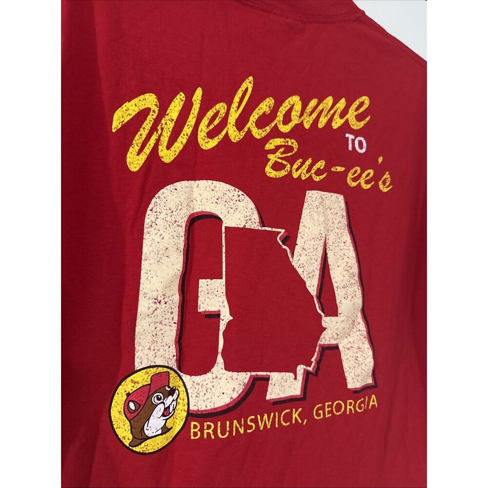 Buc-ees Staff T-Shirt Brunswick GA Georgia 100% Cotton ADULT LARGE